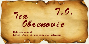 Tea Obrenović vizit kartica